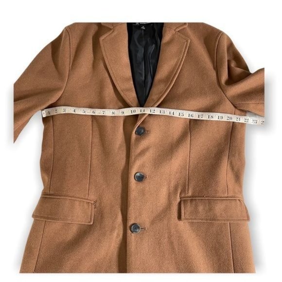 INC International Concepts Men's Tan Coat Trench Coat Peacoat Size M - Picture 3 of 6